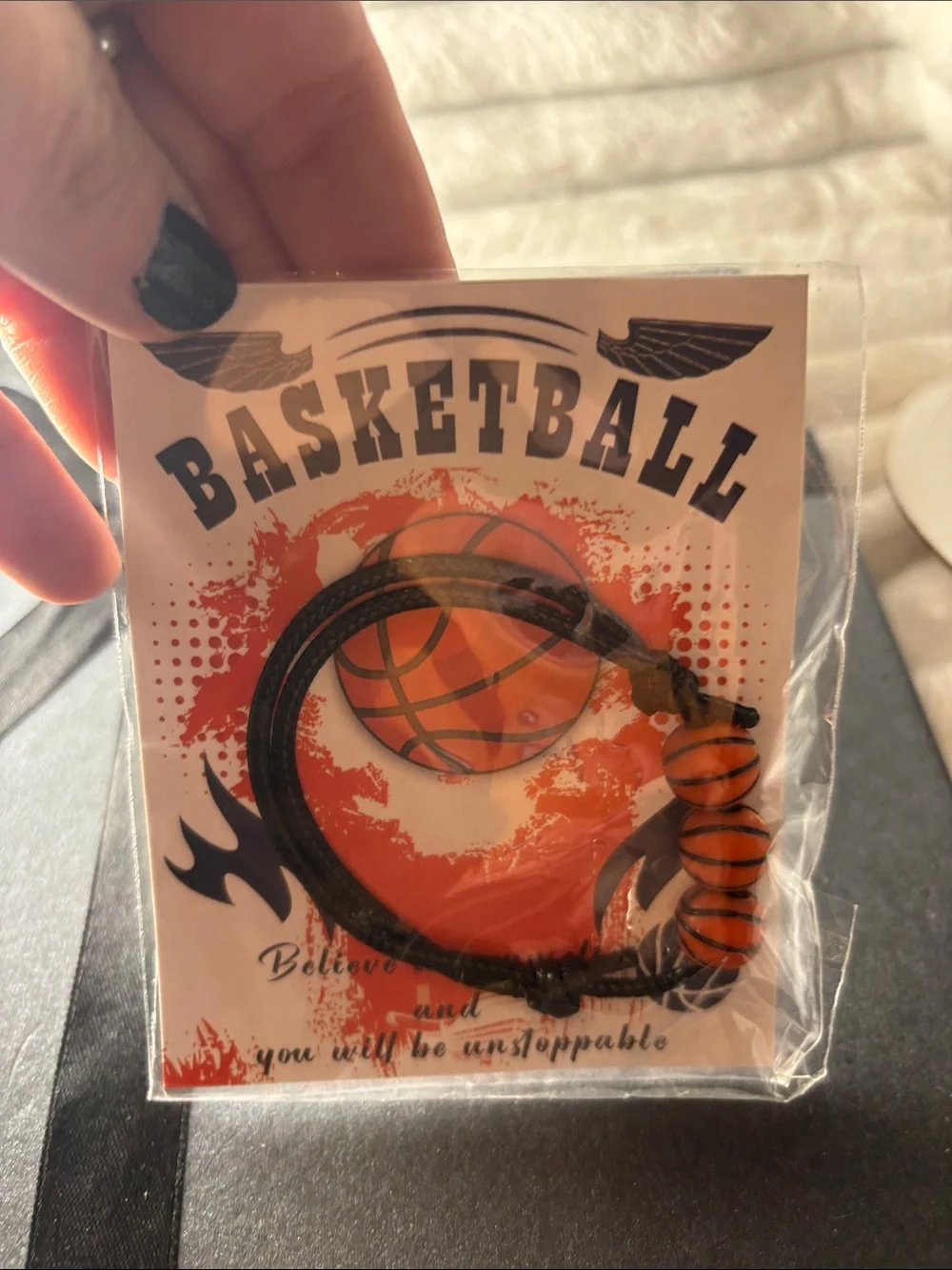 Kids Basketball Charm Bracelet - Orange